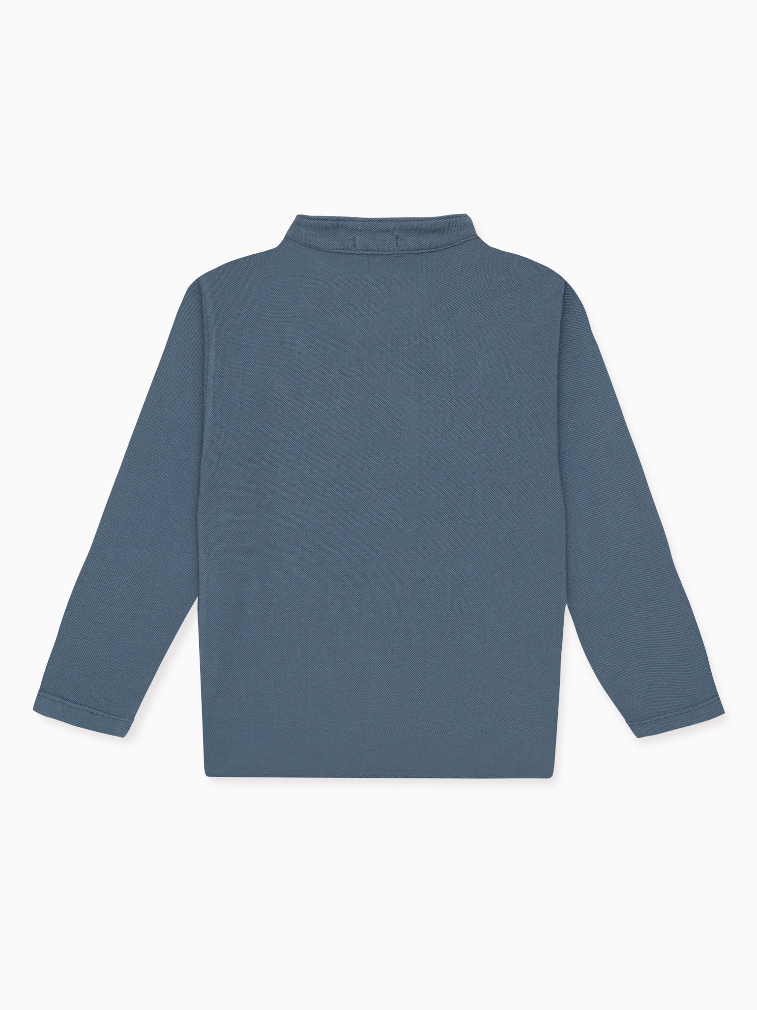 Dusty Blue Alcomo Long Sleeve Boy Polo Shirt