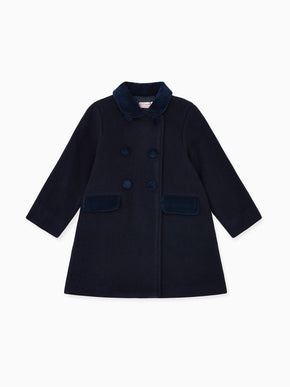 Navy Arrieta Girl Wool Coat