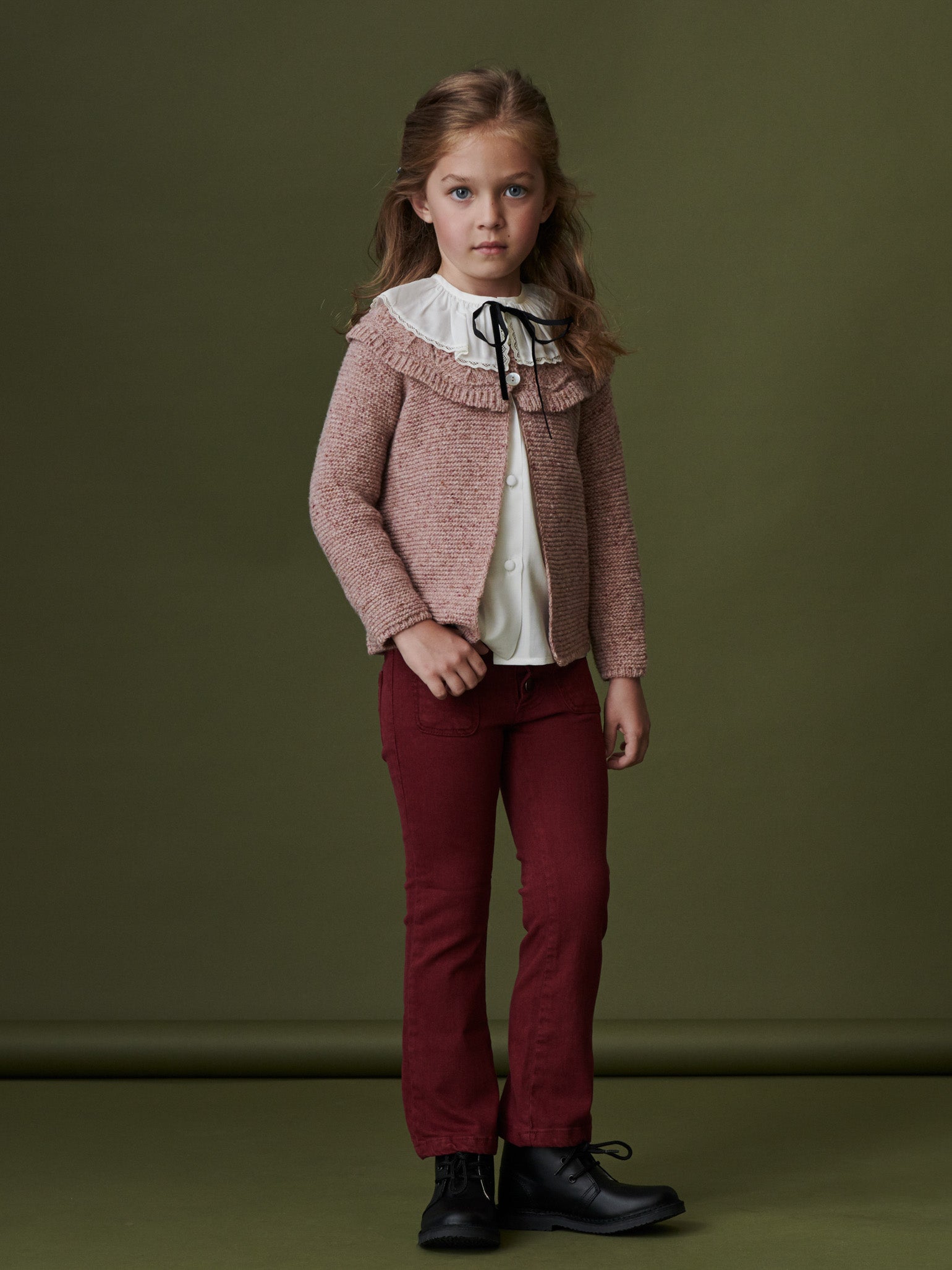 Burgundy Fleca Girl Trousers