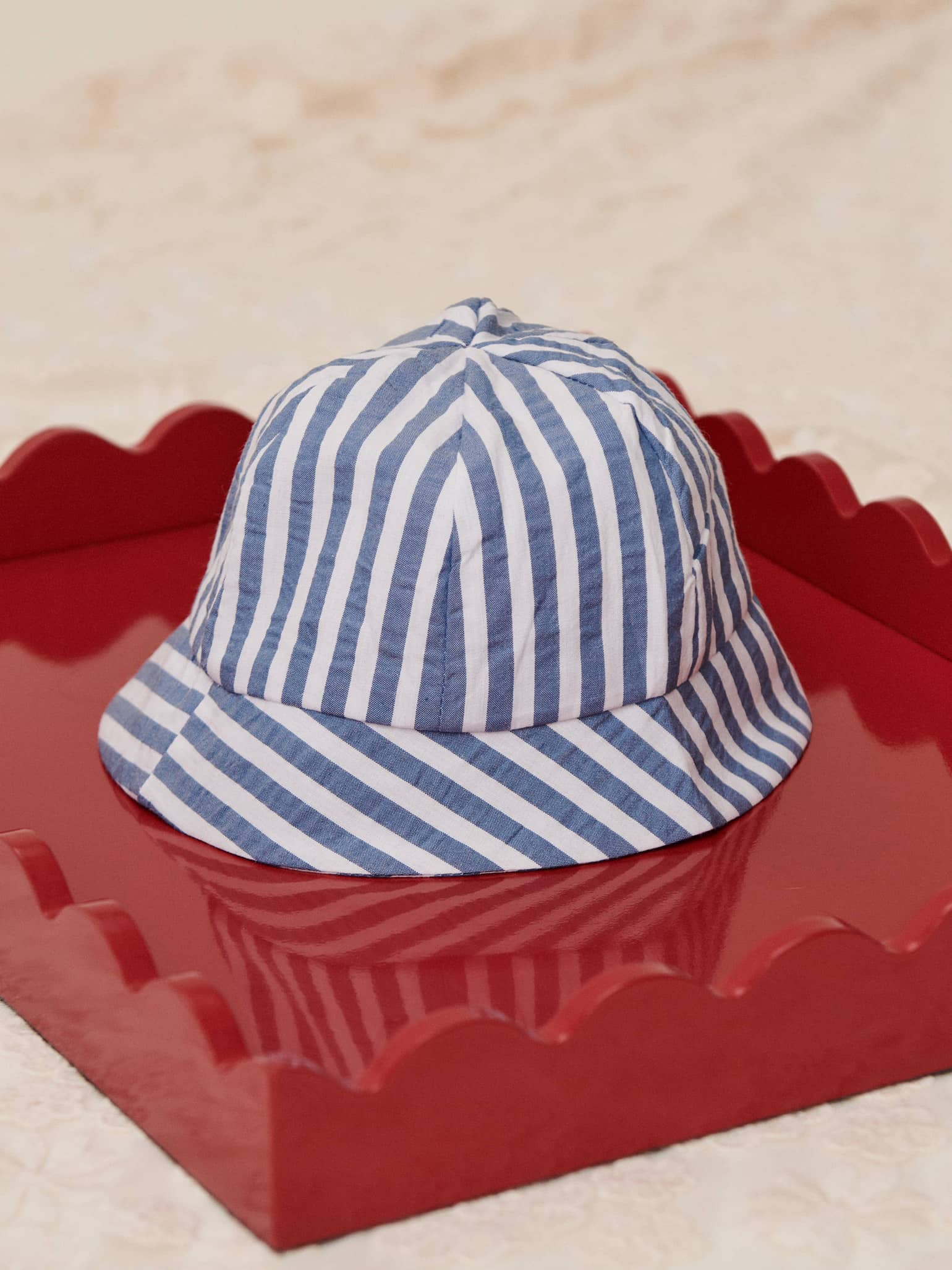 Blue Stripe Carmin Baby Hat