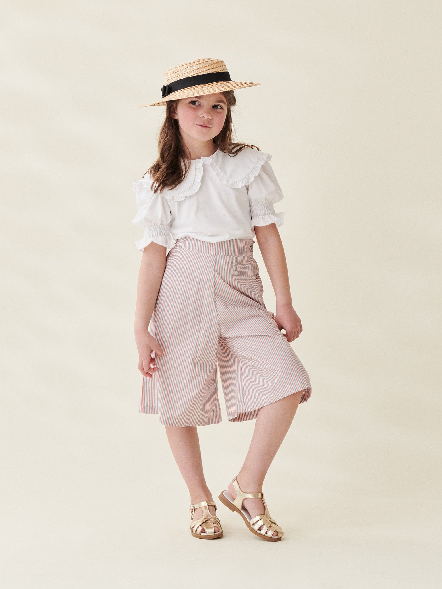 Blue Stripe Carmin Girl Culottes