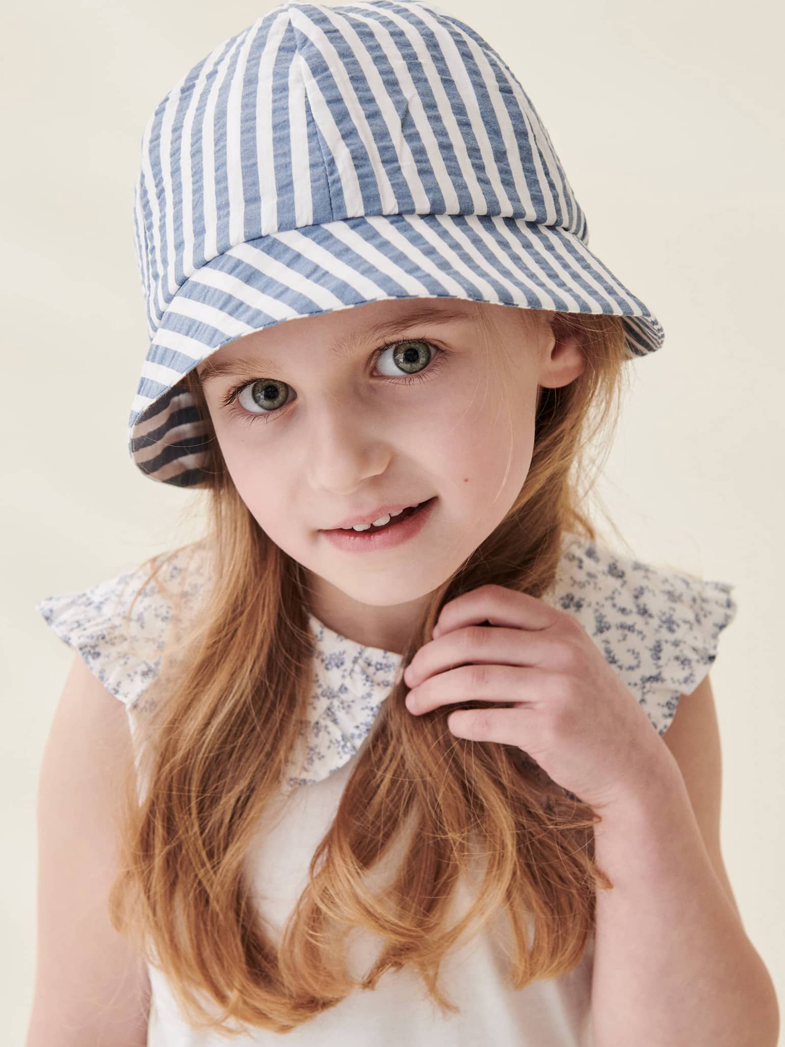 Blue Stripe Carmin Girl Hat