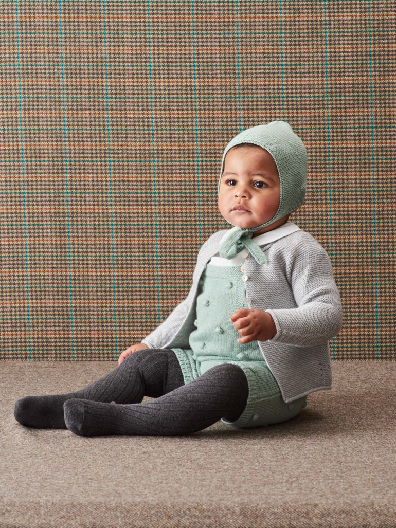 Sage Green Dima Merino Baby Dungarees