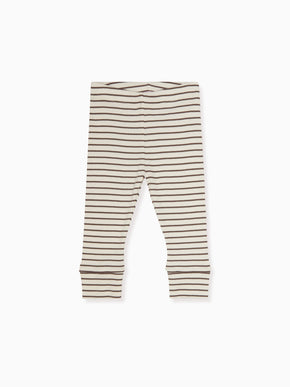 Latte Stripe Elija Baby Leggings