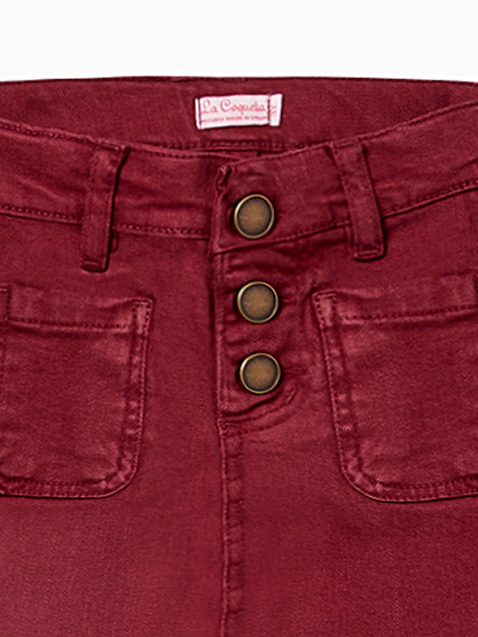 Burgundy Fleca Girl Trousers