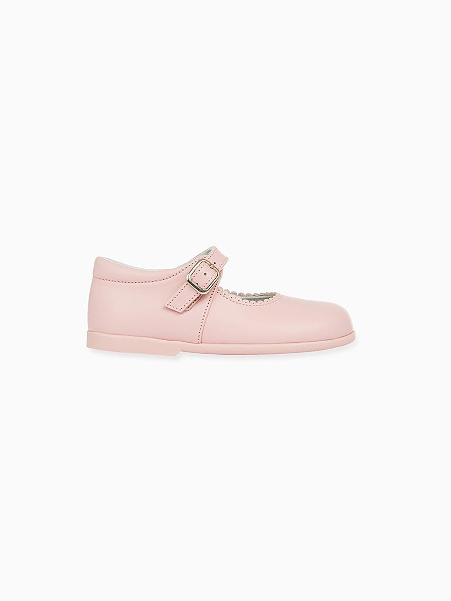 Light Pink Leather Toddler Mary Jane Shoes La Coqueta Kids