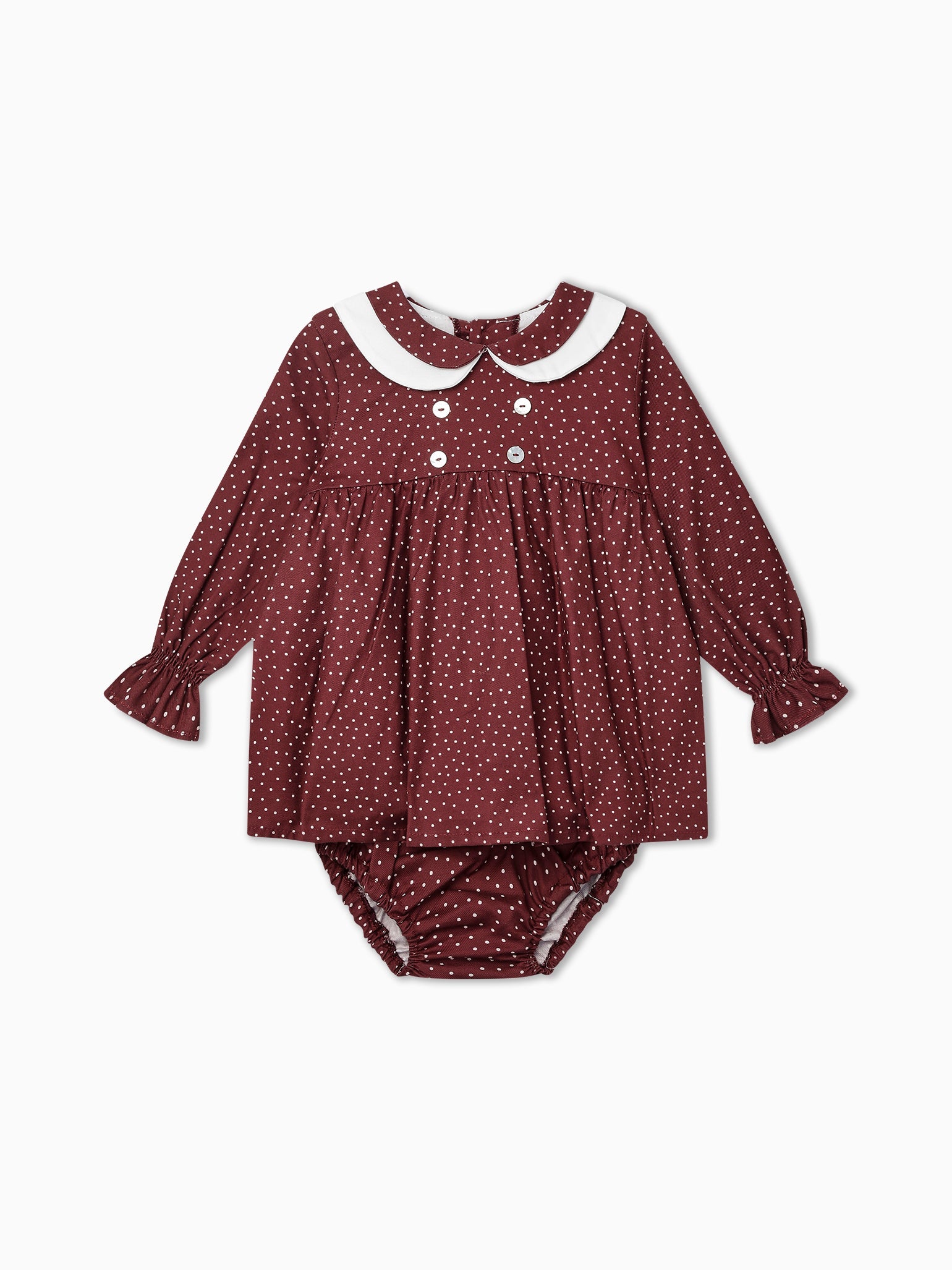 Burgundy Polka Dot Granada Baby Girl Set