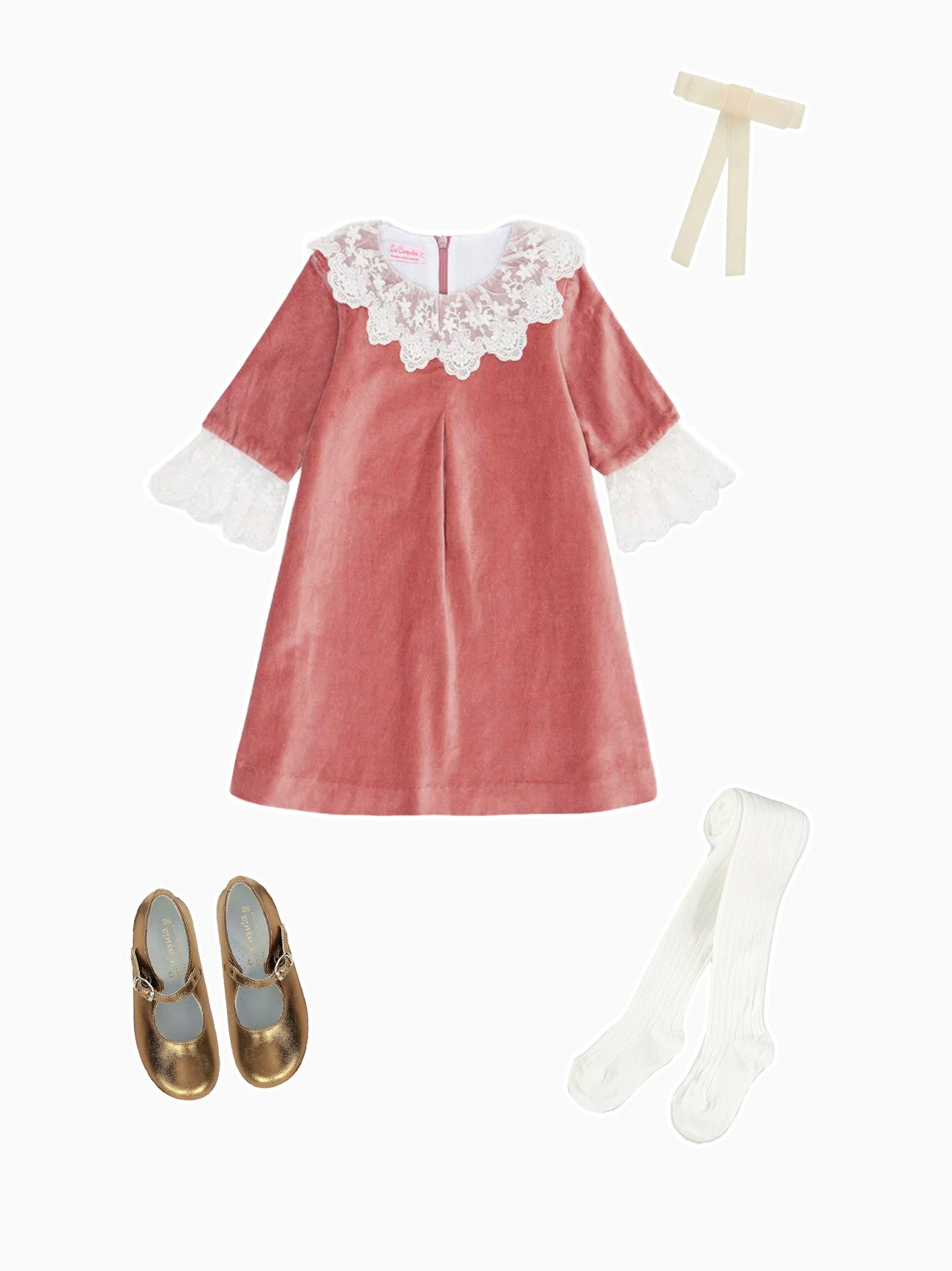 Pink Velvet Arjona Girl Dress