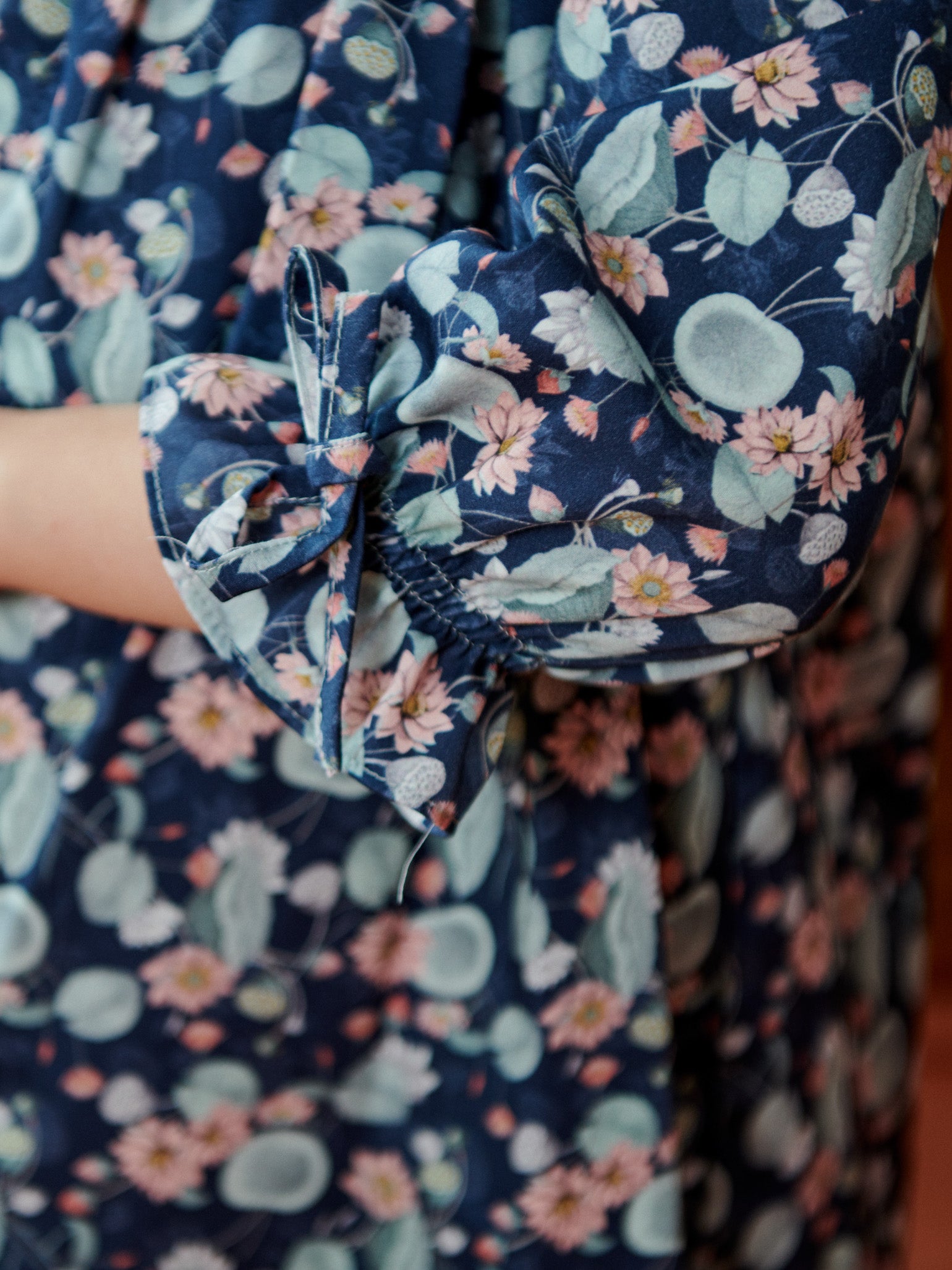 Navy Floral Lima Girl Dress