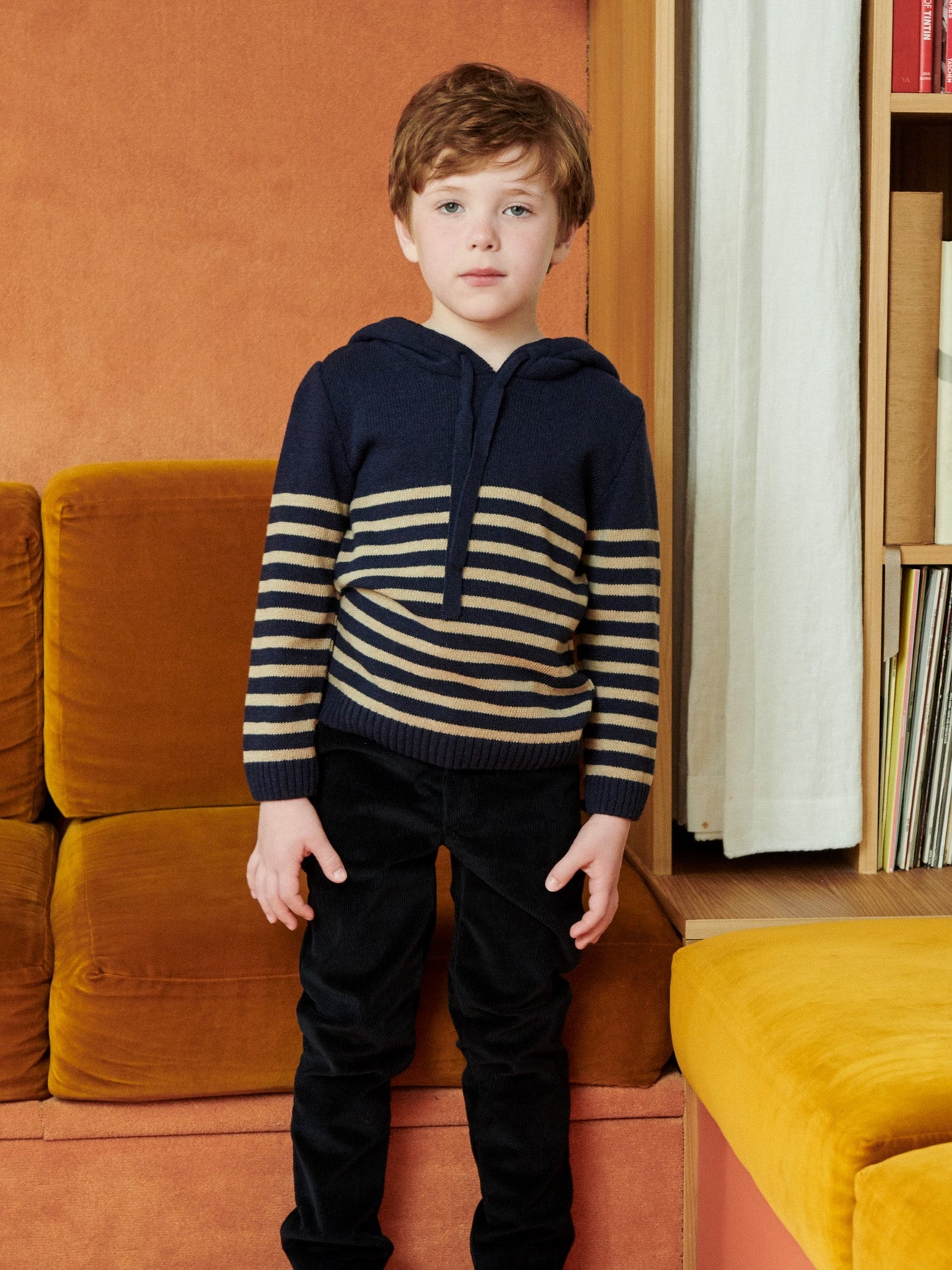 Navy Reinaldo Boy Corduroy Trousers