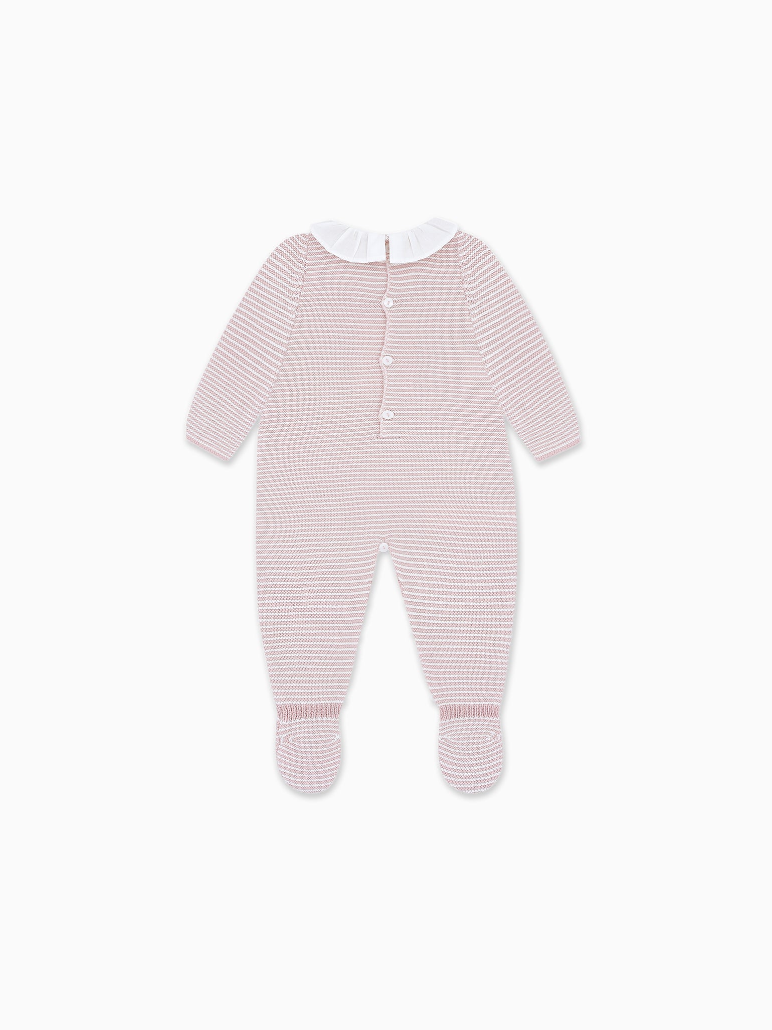 Pink Stripe Marla Merino Baby Playsuit