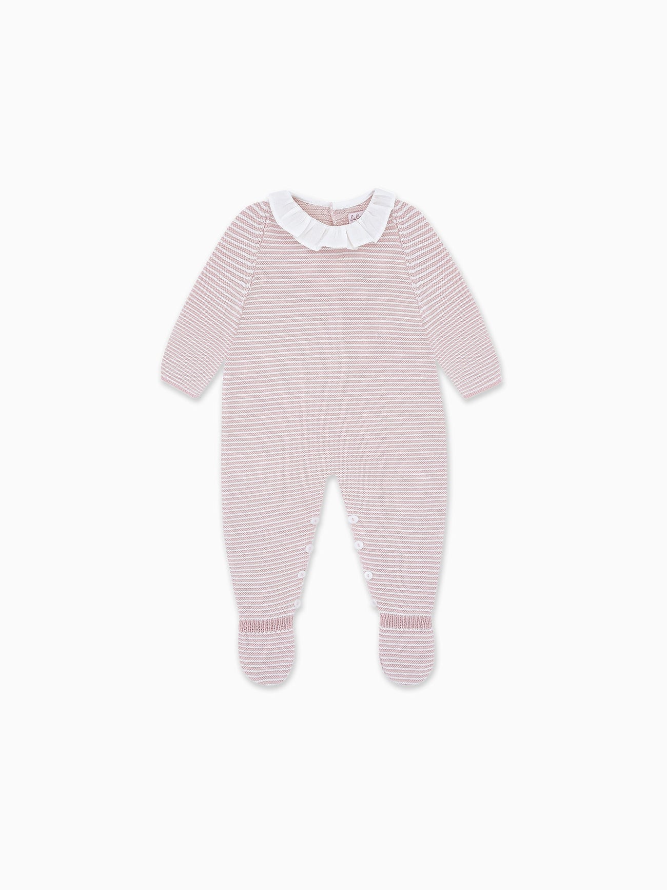 Pink Stripe Marla Merino Baby Playsuit