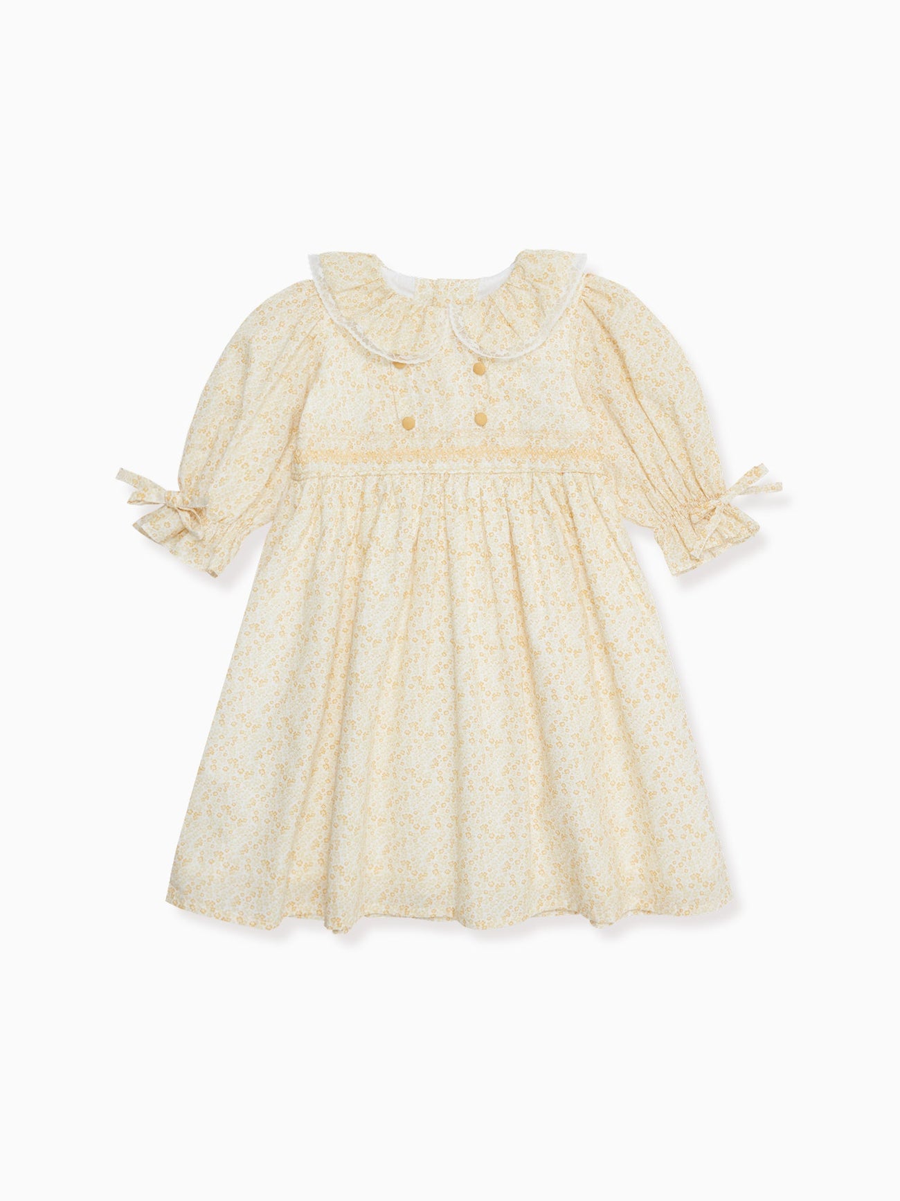 Yellow Floral Milla Girl Smock Dress