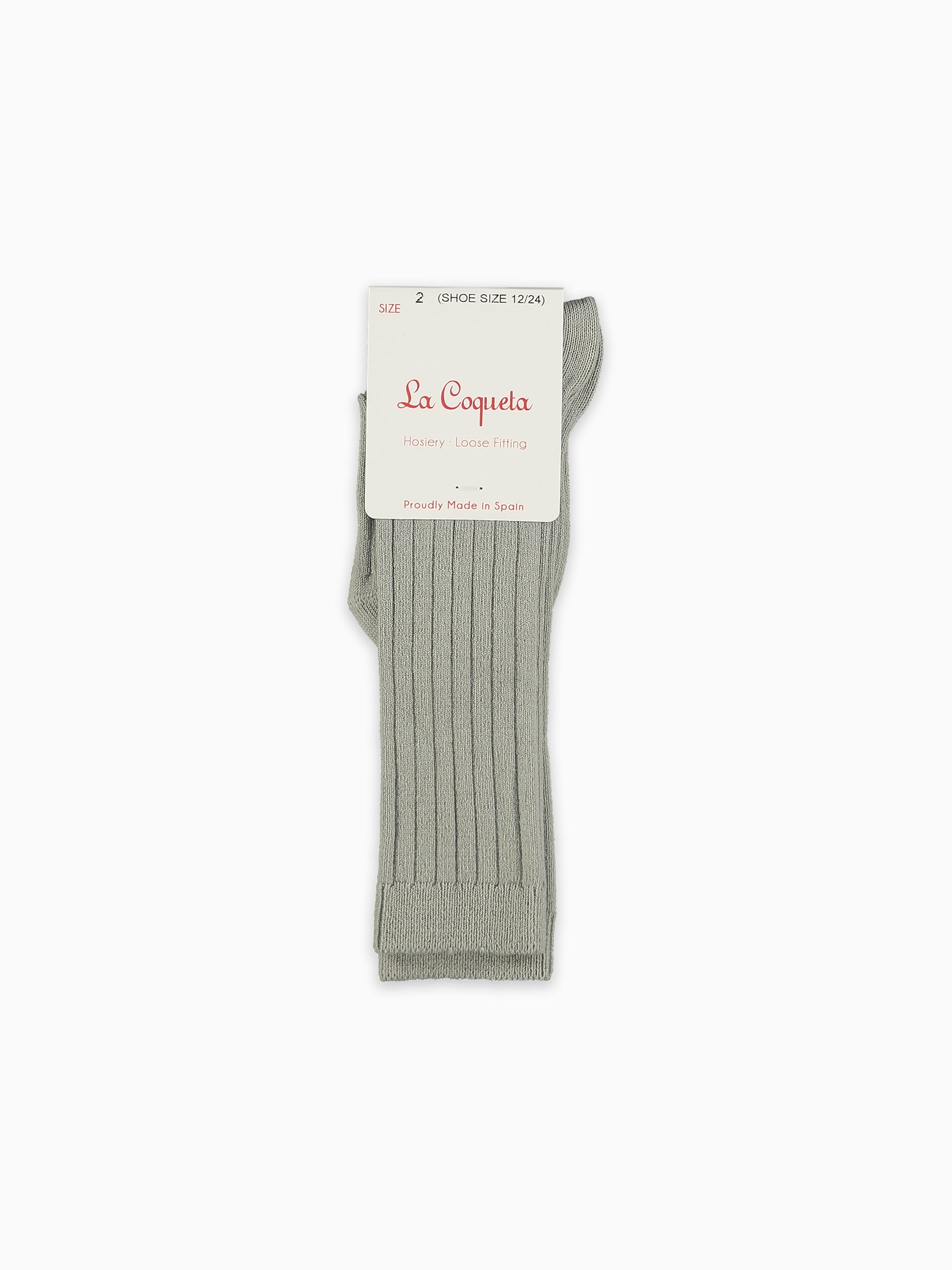 Light Grey Ribbed Knee High Kids Socks