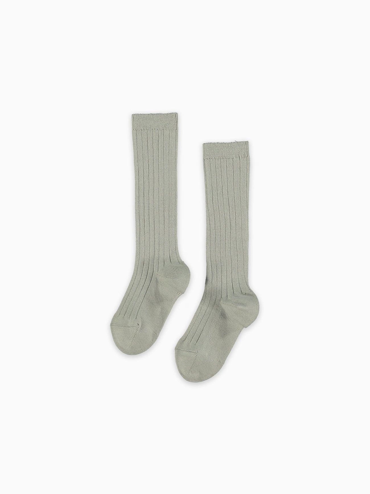 Light Grey Ribbed Knee High Kids Socks