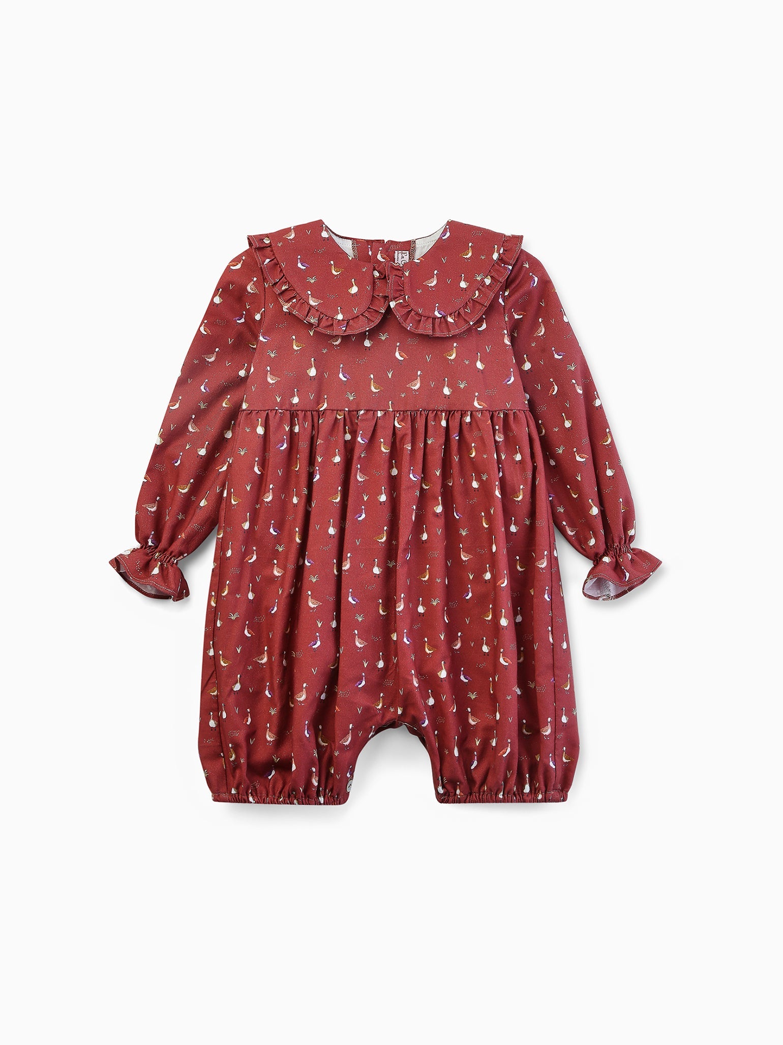 Burgundy Print Rocio Baby Romper Suit