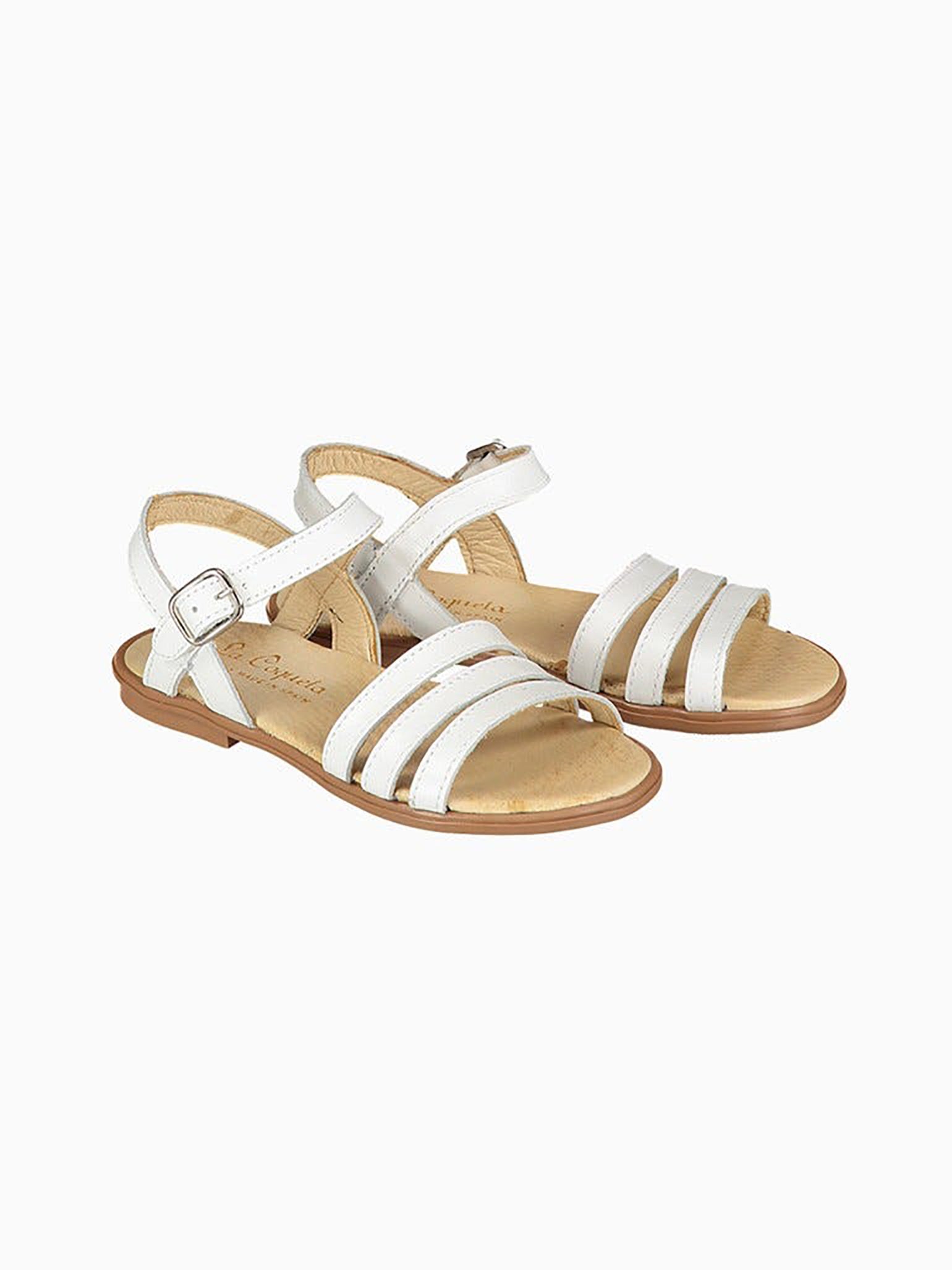 Leather White Baby Girl Summer Sandals with Flower Decoration.Baby Girl  Shoes on Yellow Background. Kids Fashion Pair Stock Photo - Image of shoes,  sandals: 215764272