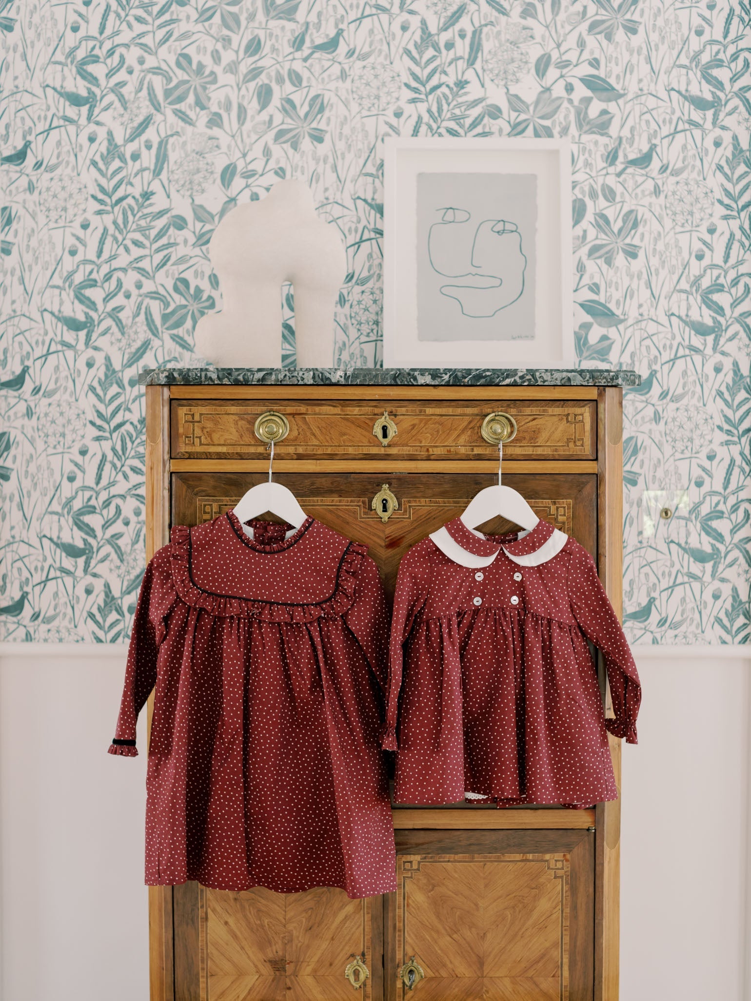 Burgundy Polka Dot Granada Baby Girl Set