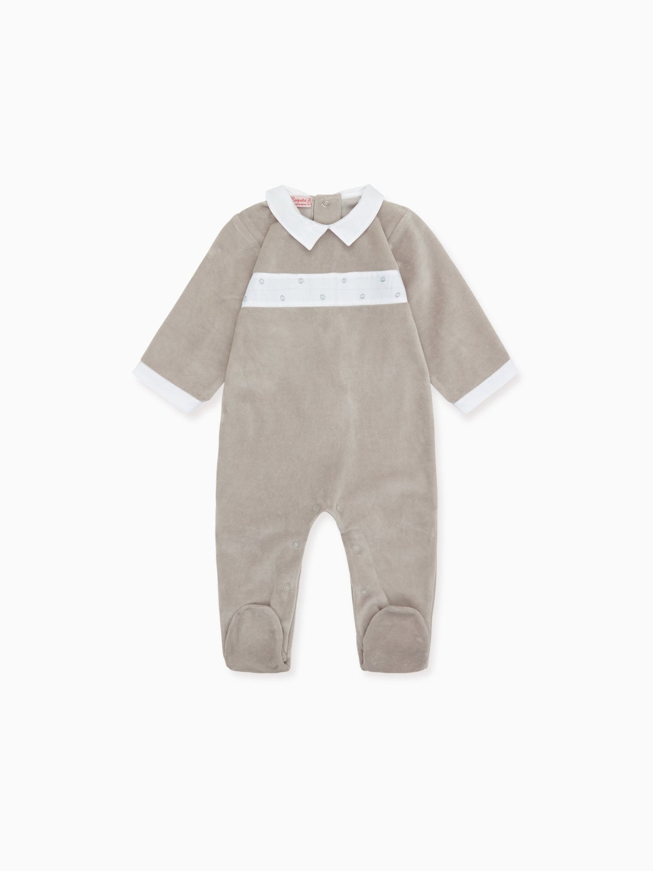 Grey Velour Jersey Sleepsuit