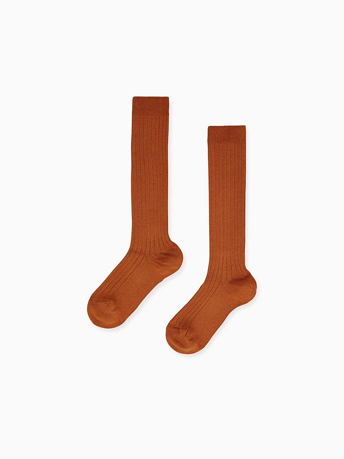 Caramel Ribbed Knee High Kids Socks